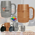 Eco Vessel Polished Copper Colored Stainless Steel Double Barrel Mug